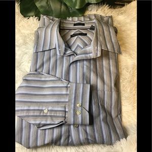 Van Heusen Studio Long Sleeve Stripe Button Down Men’s Shirt Size M